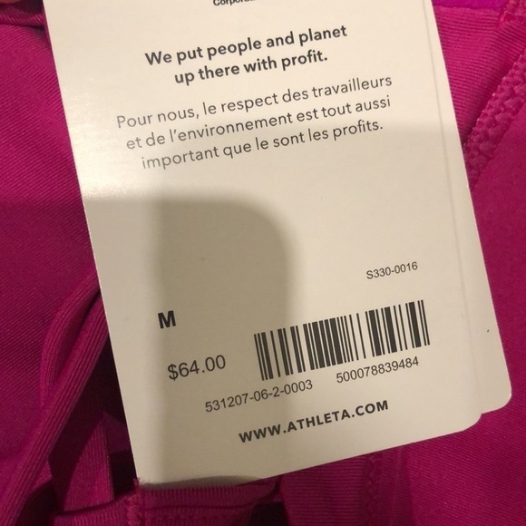 NWT! Athleta Electric Fuchsia A-C Triangle Tankini Top - Multiple Sizes💙 - Picture 5 of 6